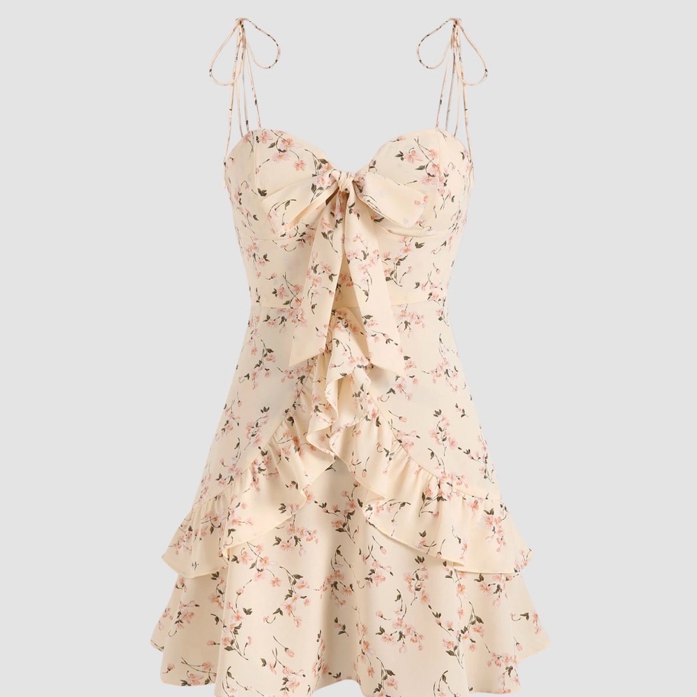 Cider Floral Cream Mini Dress